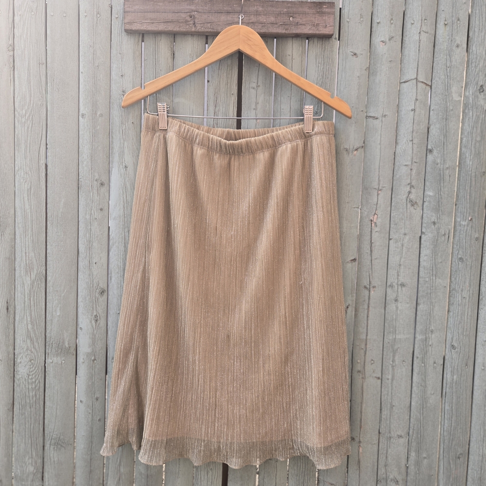 Saks Fifth Avenue Gold Metallic A-Line Skirt – Size L